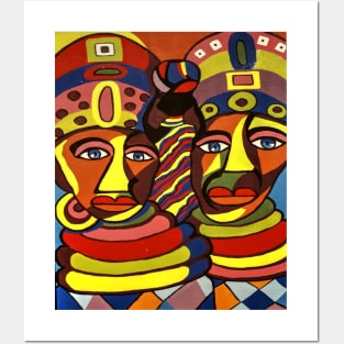 African Traditional Tribal Women Abstract Art Canvas Painting Posters and Art